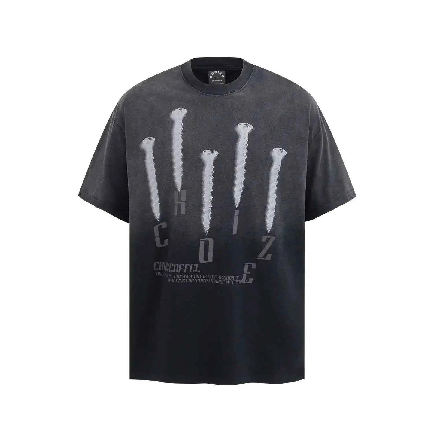 Vintage Washed Graphic Print Short Sleeve T-Shirt