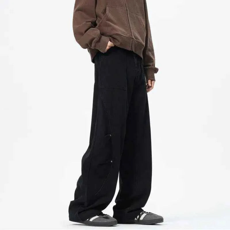 Personality Patchwork Baggy Straight Jeans