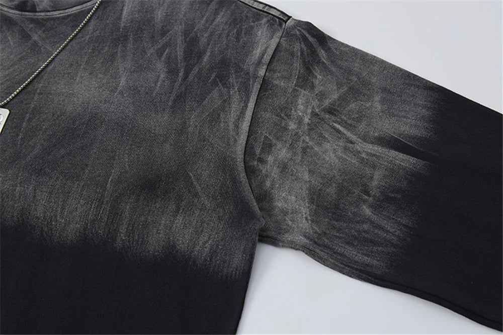 Flexible Gothing Distressed Ripped Long Sleeve T-Shirt
