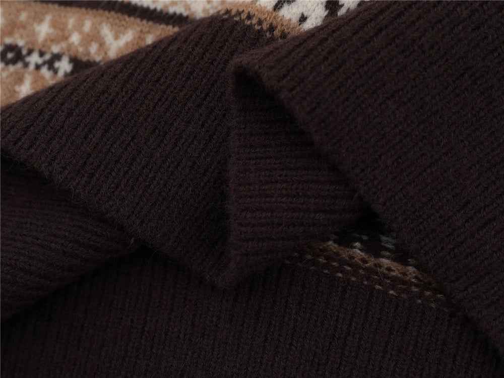 Versatile Colorful Striped Hip Hop Knit Casual Sweater