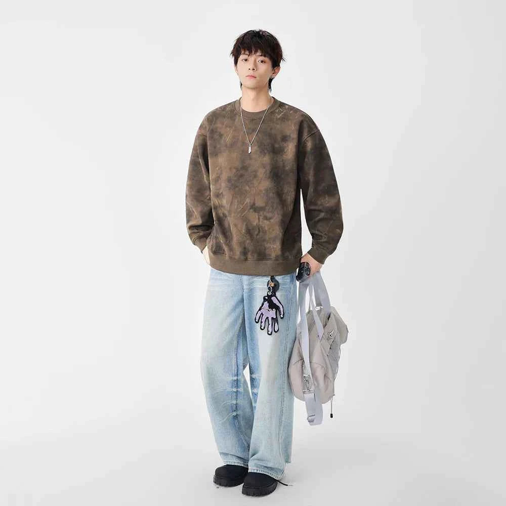 Comfortable Tiedye Crew Neck Sweatshirt