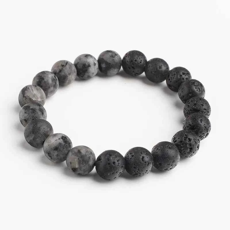 Retro Black Volcanic Stone Bead Bracelets
