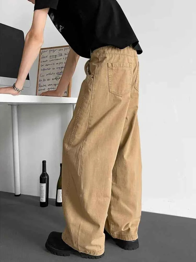 Y2K Cool Khaki Patchwork Cyber Jeans
