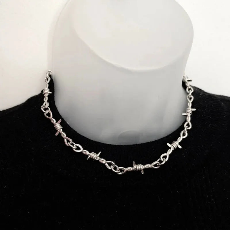Y2K Punk Wire Necklace & Bracelet
