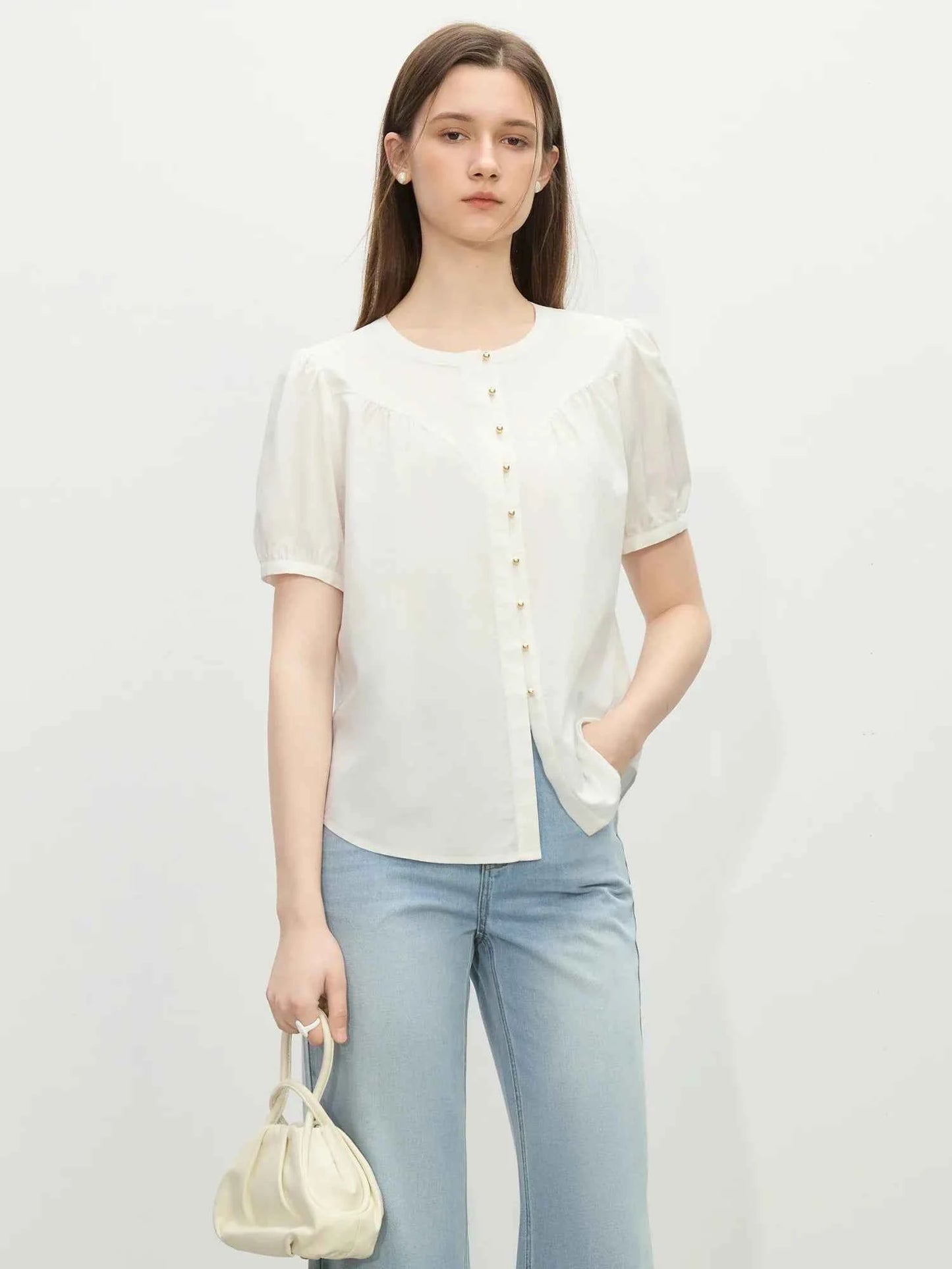 Elegant French Style Round Neck Cardigan