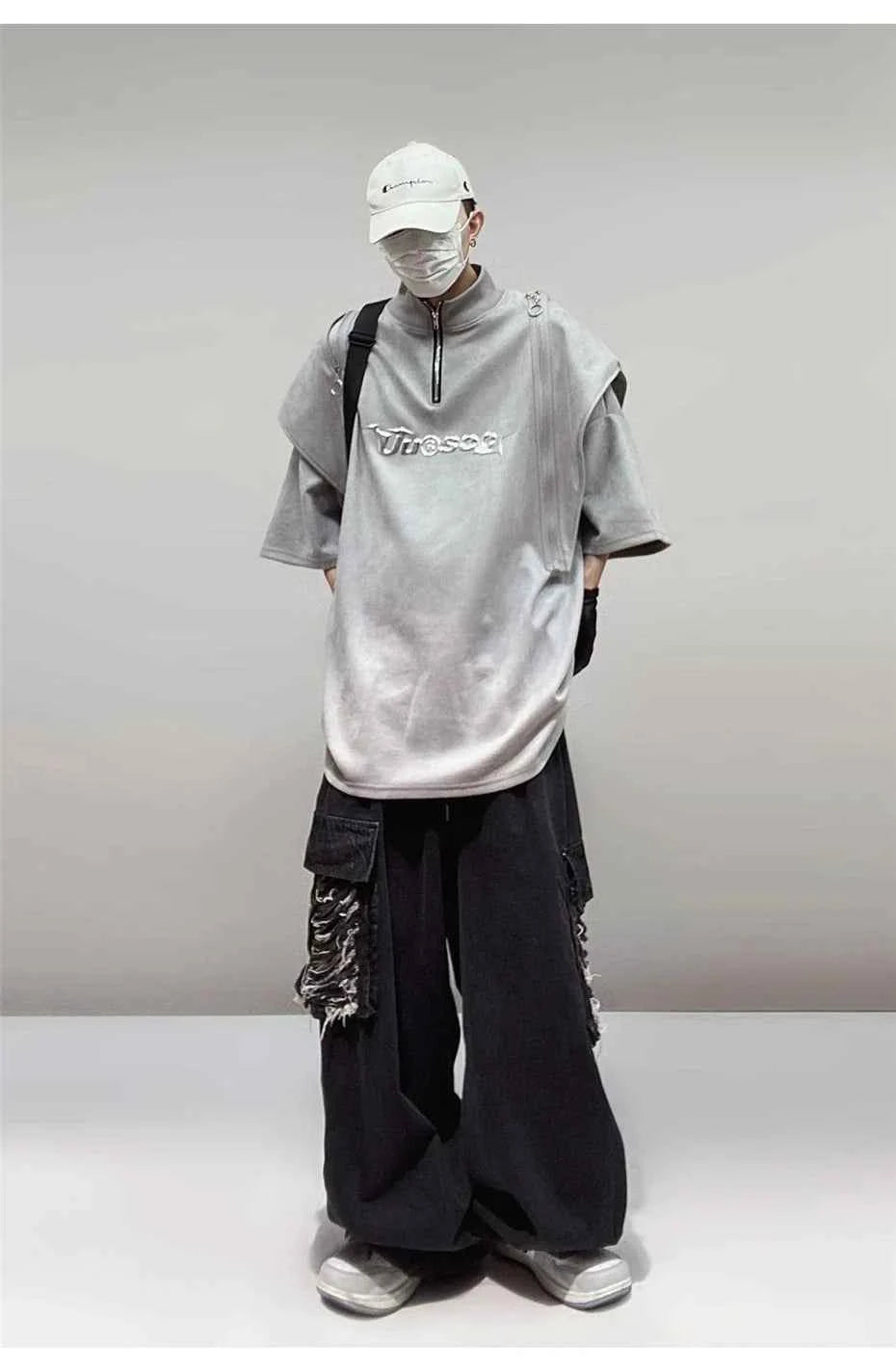 Men's Vintage Punk Zipper Polo T-Shirt