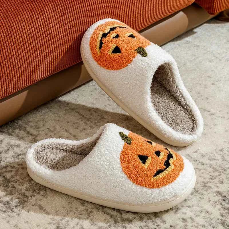 Cozy Pumpkin Halloween Slipper