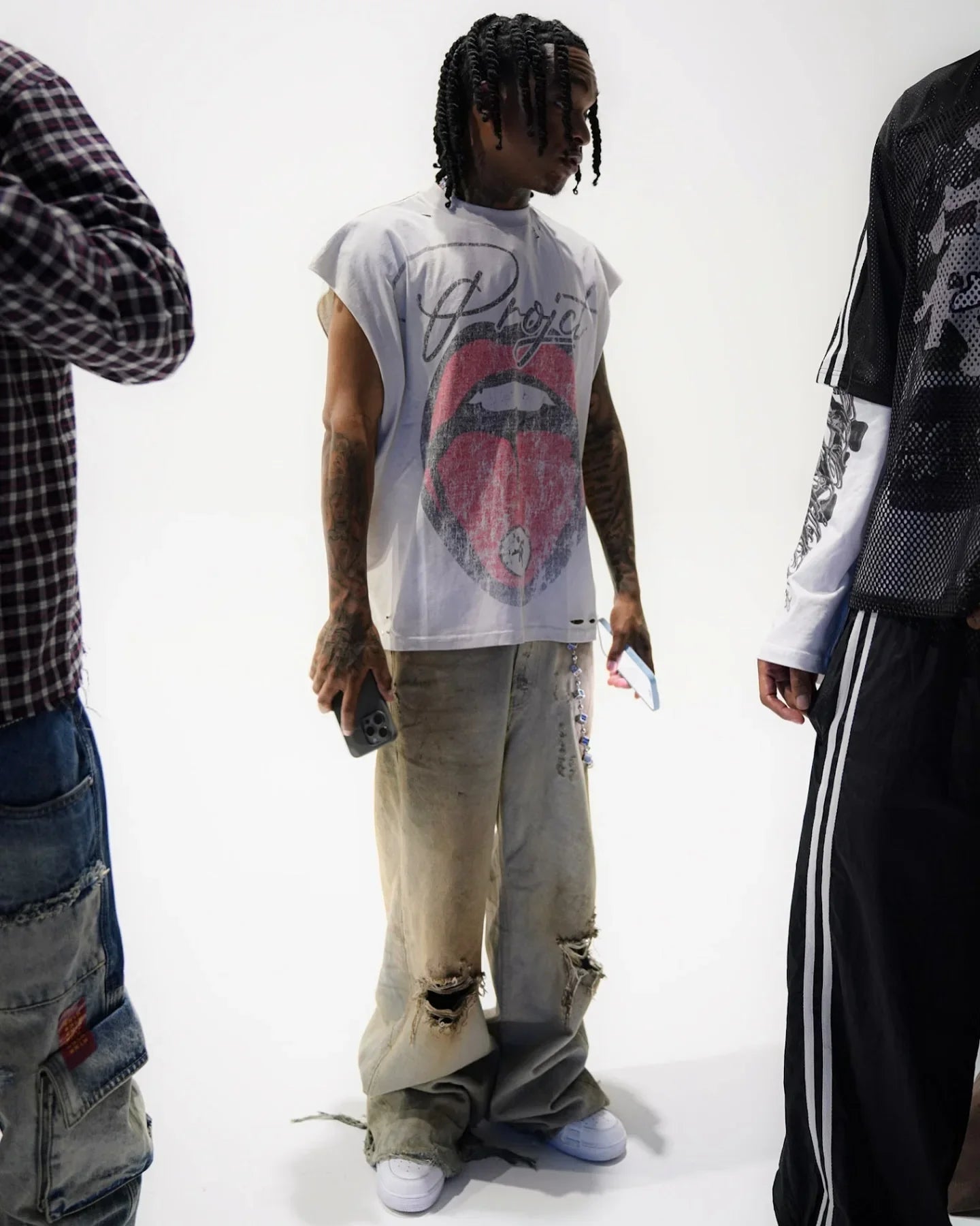 Rockstar Big Mouth Graphic Printed Oversized Sleeveless T-shirt