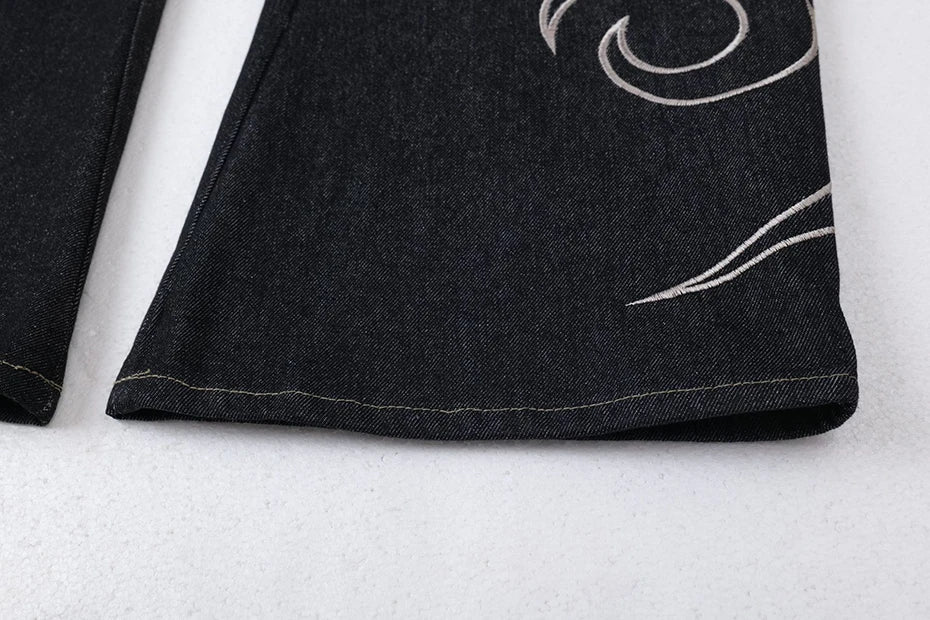 Embroidery 'Arch' Baggy Jeans