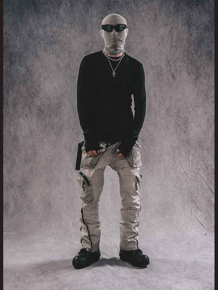 Gothic Dark Slim Fit Cotton Long Sleeve T-Shirt
