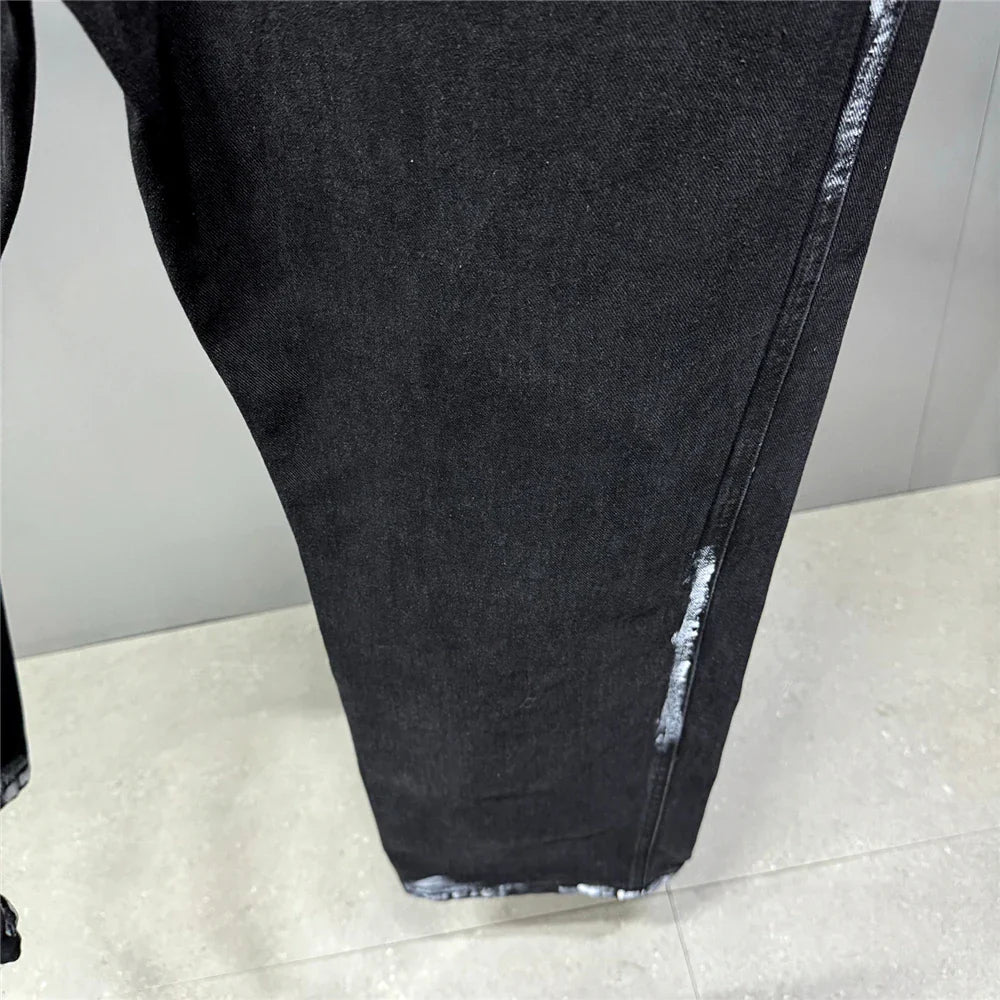 Ebony Black Splash Paint Style Pants