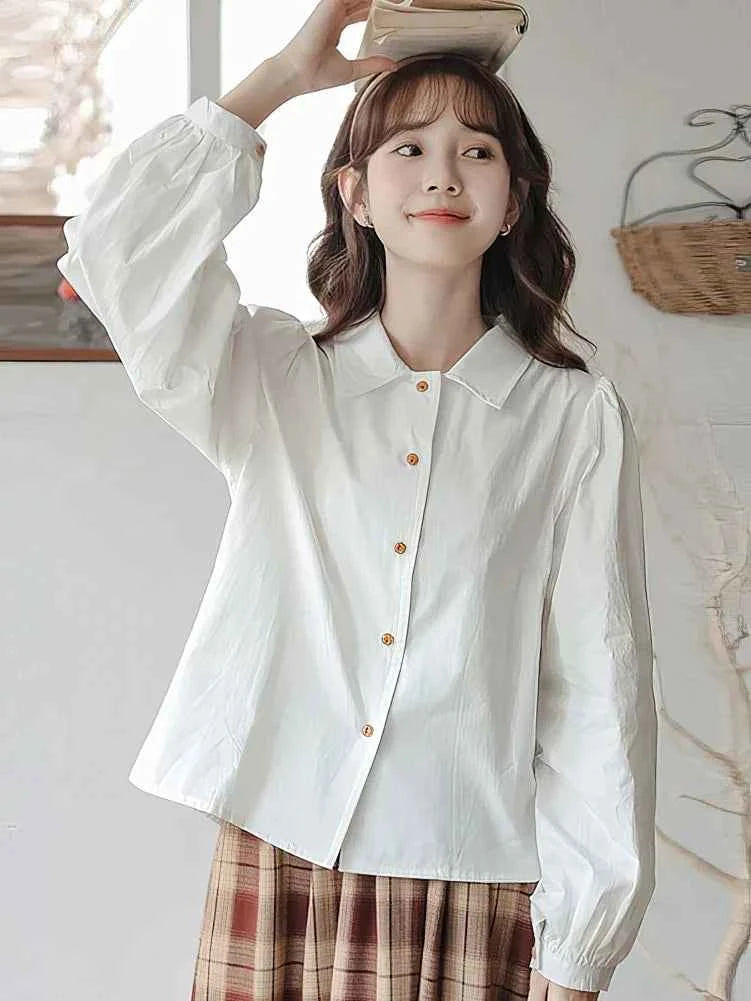 Elegant Vintage Puff Sleeve Blouse Shirt
