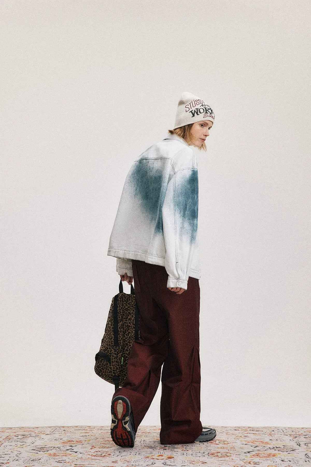 Flattering White Tie Dye Hip Hop Denim Jacket