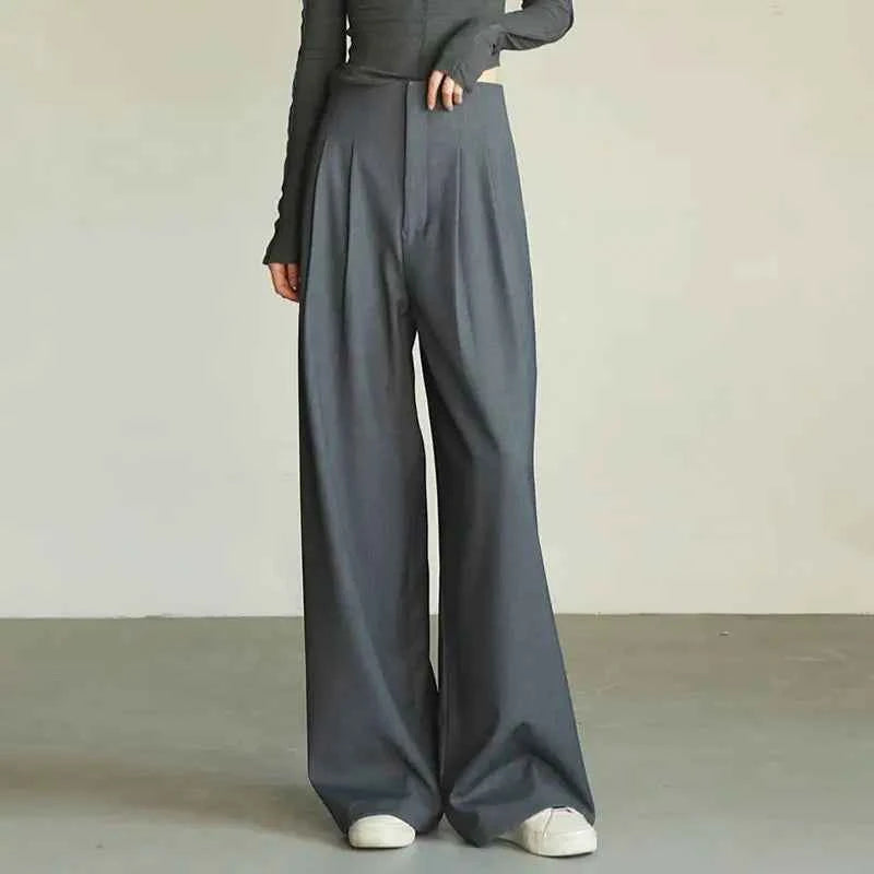 Classic Comfort Draping Effect High Waist Wide Pants
