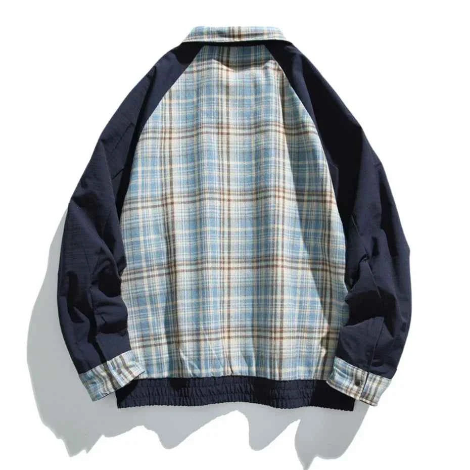 Autumn Plaid Casual Double Face Windbreaker Jacket