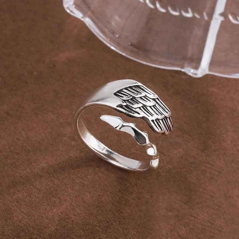 Asymmetric Eagle Wing Punk Ring