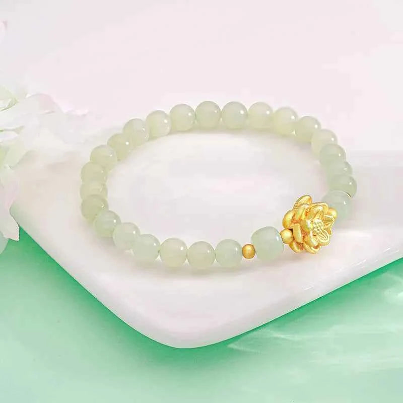 Luxurious Gold Plated Lotus Flower Bracelet