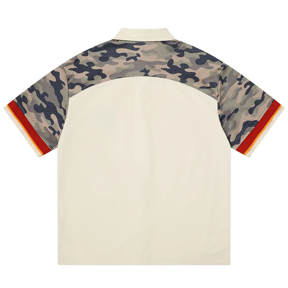 Camouflage Patchwork Streetwear Shirts