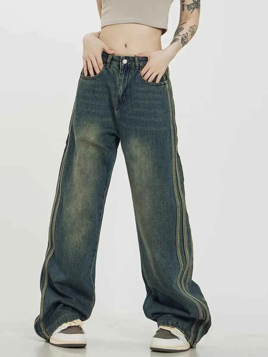 Y2k Retro Vintage High Waist Wide Leg Jeans