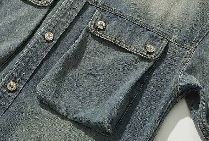 Snowflakes Heavyweight Denim Cargo Jacket