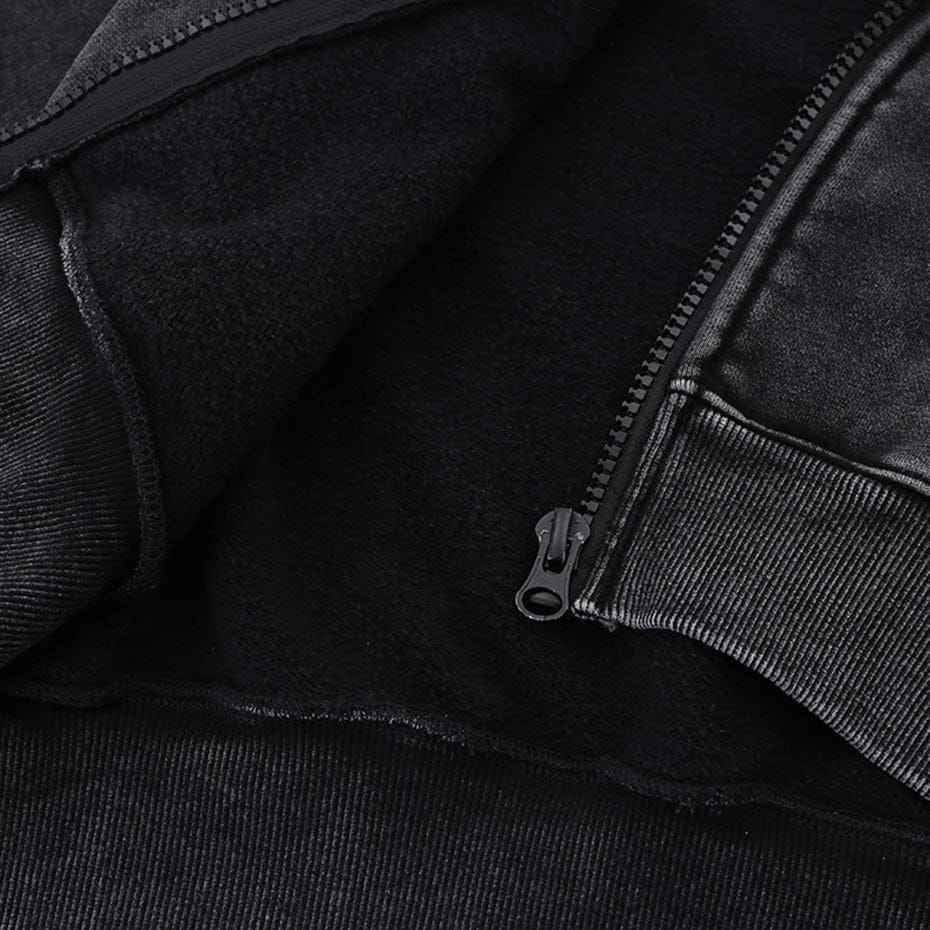 Zip Up Hoodie Black Oversized