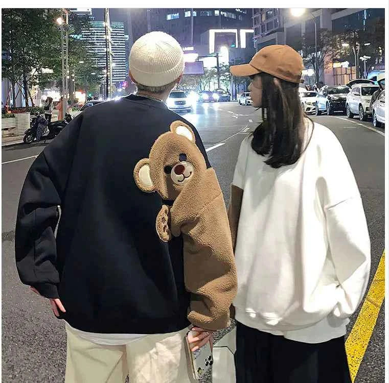Y2K Bear Pattern Long Sleeve Sweatshirt