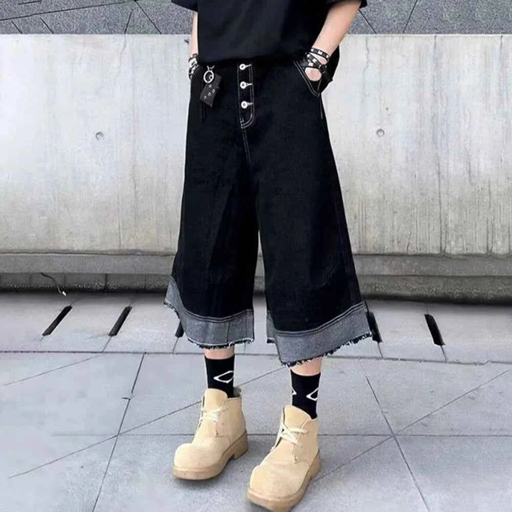 Retro Loose Fit Cool Cropped Denim Jorts