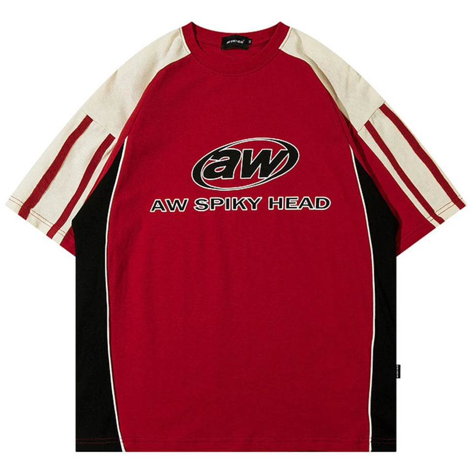Patchwork Oversized Streetwear T-shirts