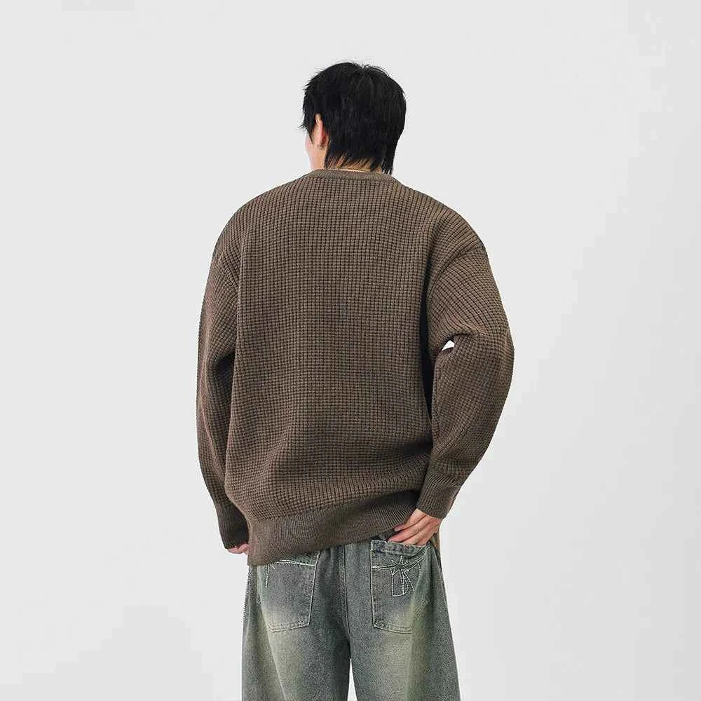Y2K Cozy Textured Crew Neck Sweater