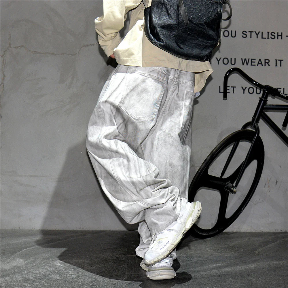 Distressed Dirty White Baggy Pants