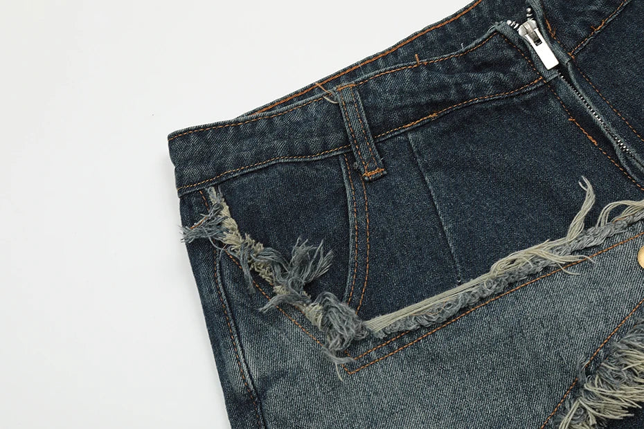 Blue Denim Tassel Star Shorts