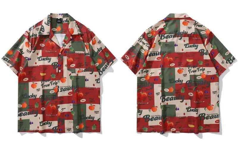 Cool Summer Fruit Graphic Short Sleeve Shirt