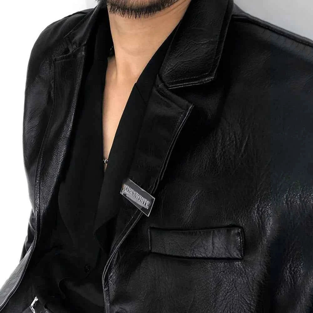 British Elegant Casual Leather Jacket