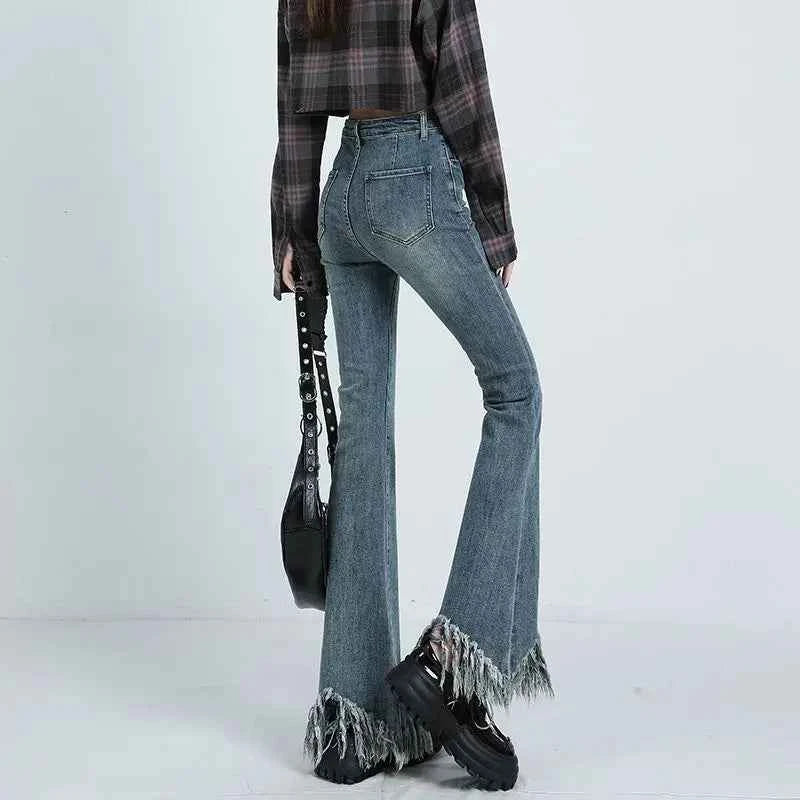 Retro Autumn Winner Flare Straight Jeans