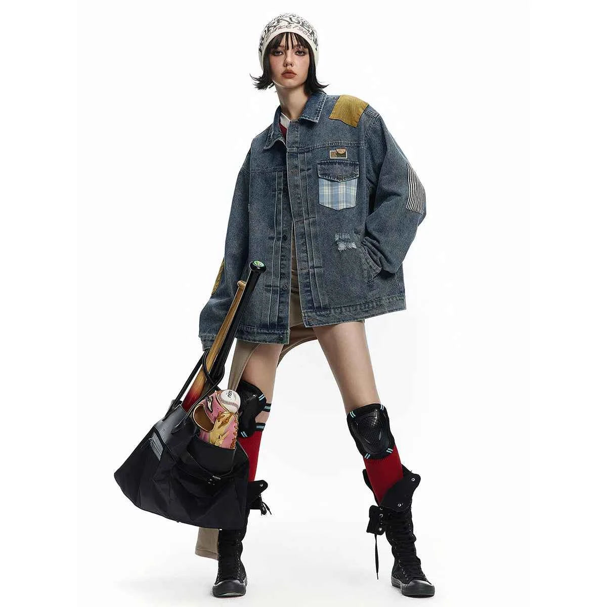 Y2K Lightweight Retro Oversized Blue Denim Jacket