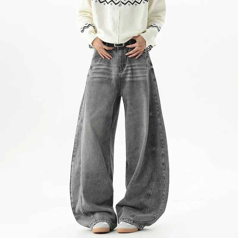 Vintage American Style Hip Hop Denim Wide Leg Jeans