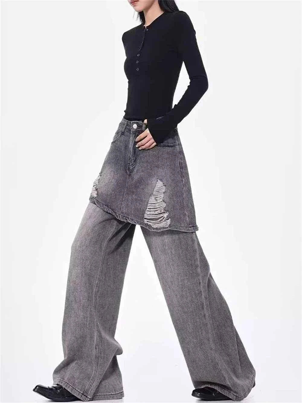 Patchwork Baggy Goblin Core Denim Jeans