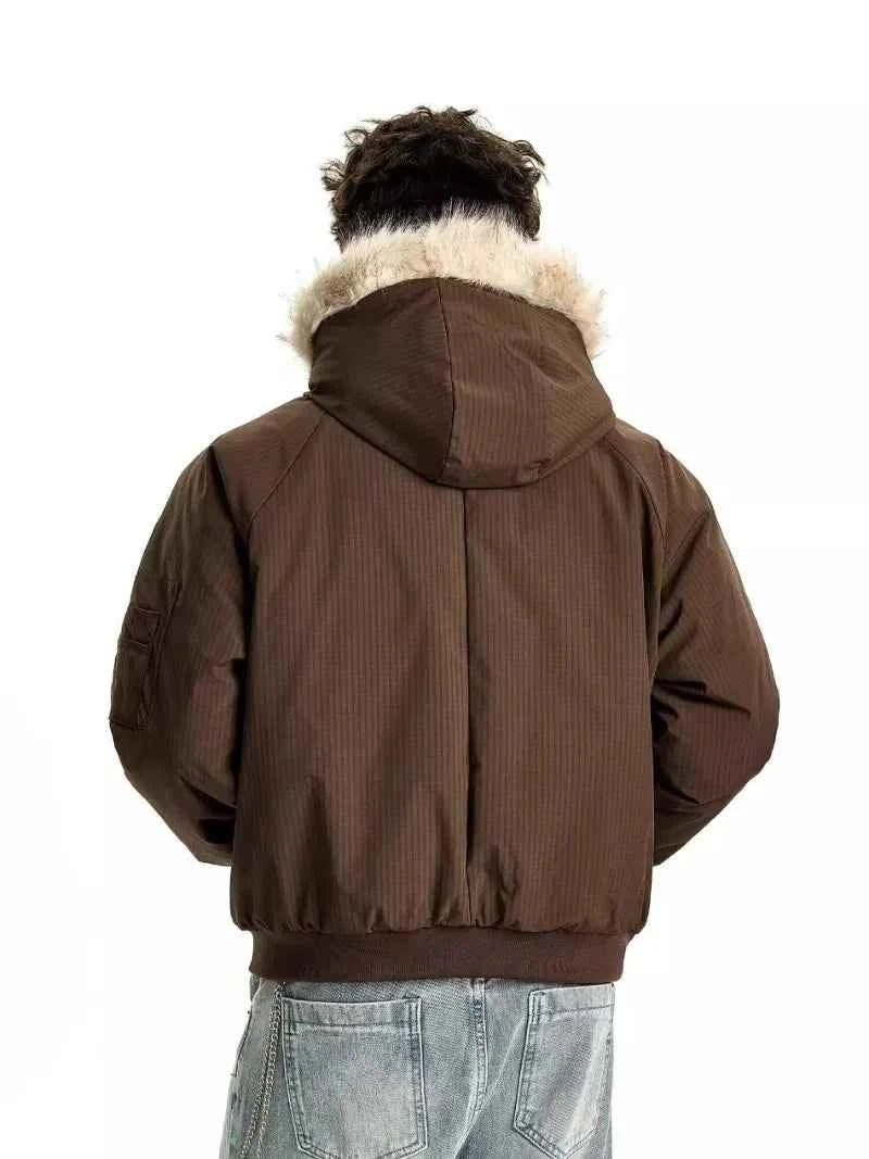 Warm Winter Hooded Parkas Faux Fur Jacket