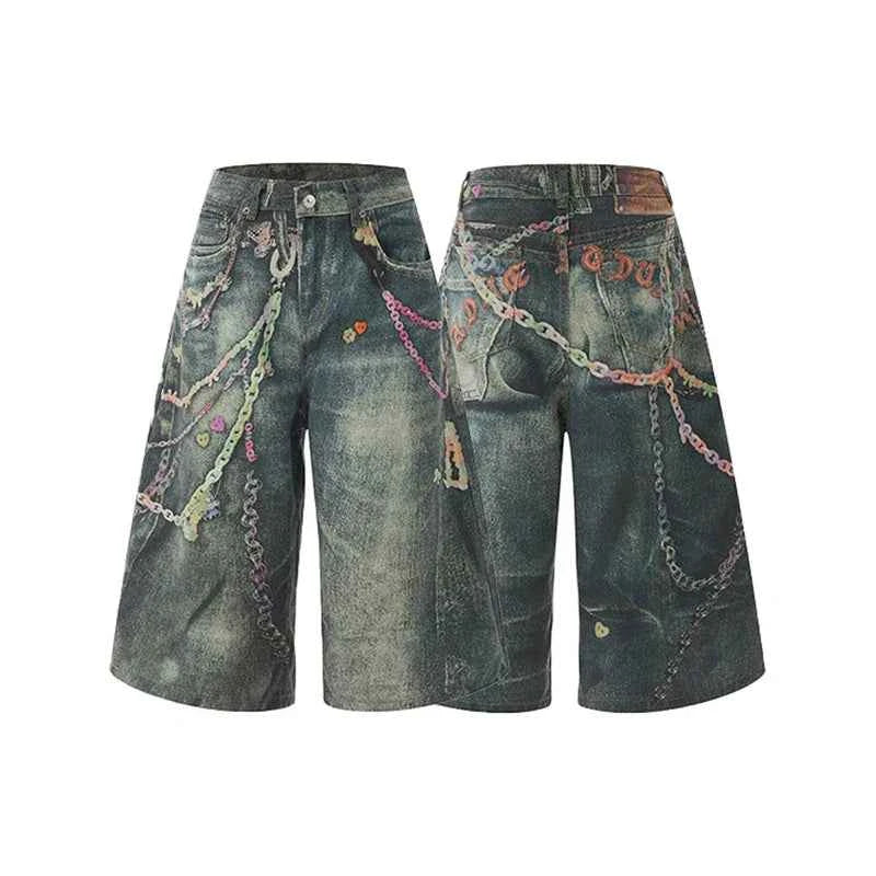 Custom 3D Printed Chain Pattern Jorts