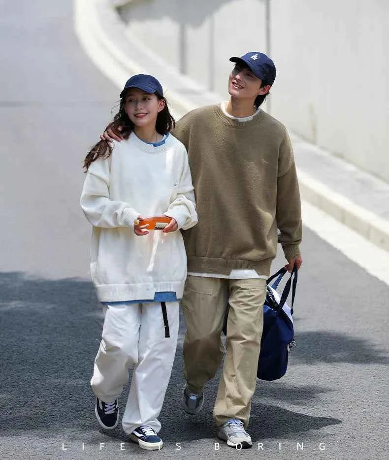 Cozy Fake Two-Piece Matching Knitwear Sweater