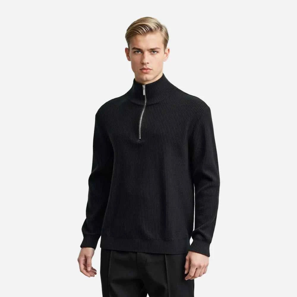 Cozy Knitted Zipper Long Sleeve Sweater