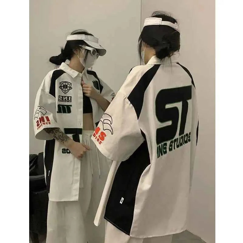Women Vintage American Style Motorcycle Shirt