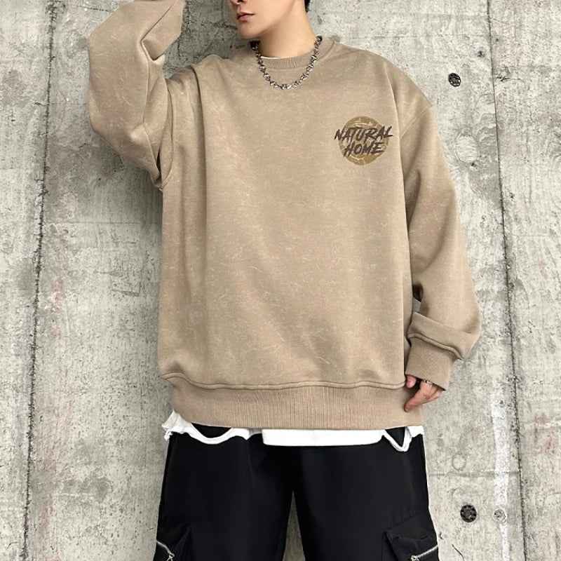 American Style Hip Hop Foam Print Sweatshirt