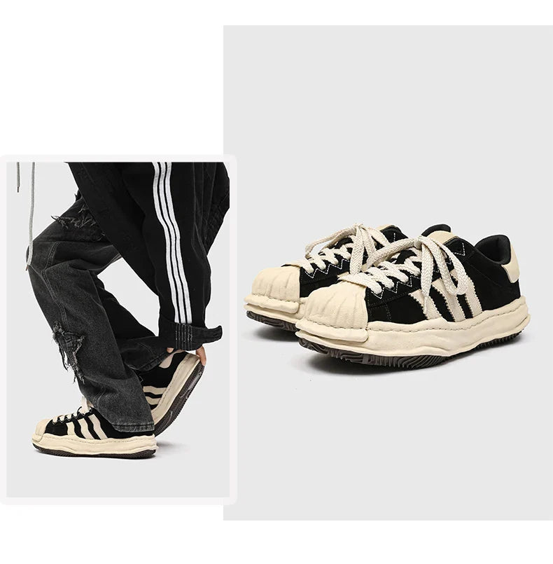 SP1 Striped Board Sneakers