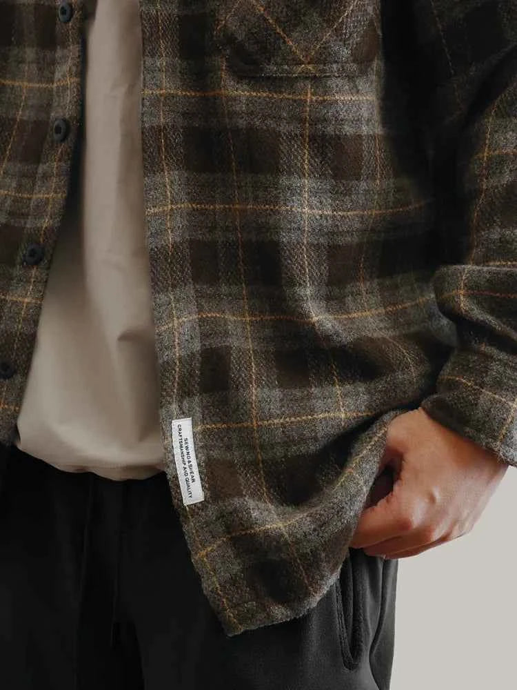 High Quality Vintage Plaid Coat Shirt