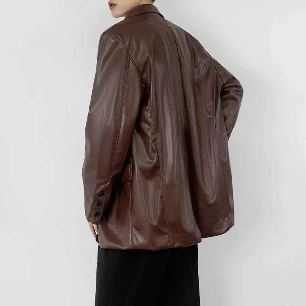 Men Youthful Grunge Moto PU Leather Jacket