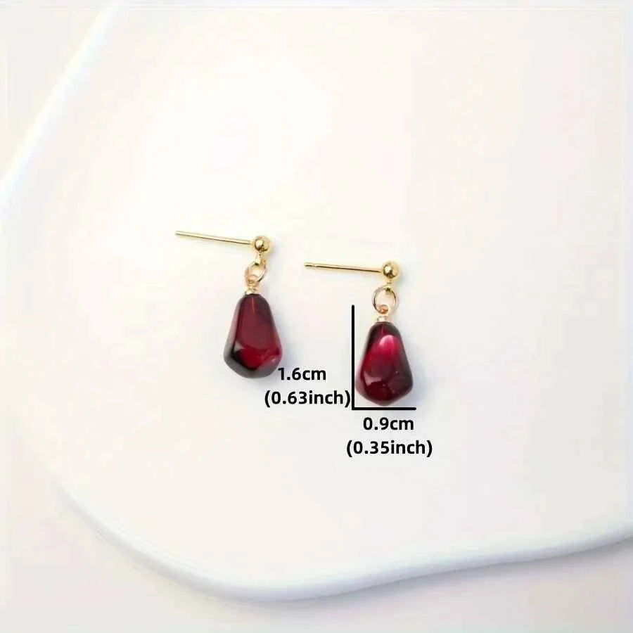 Vibrant Pomegranate Seed Dangle Earring