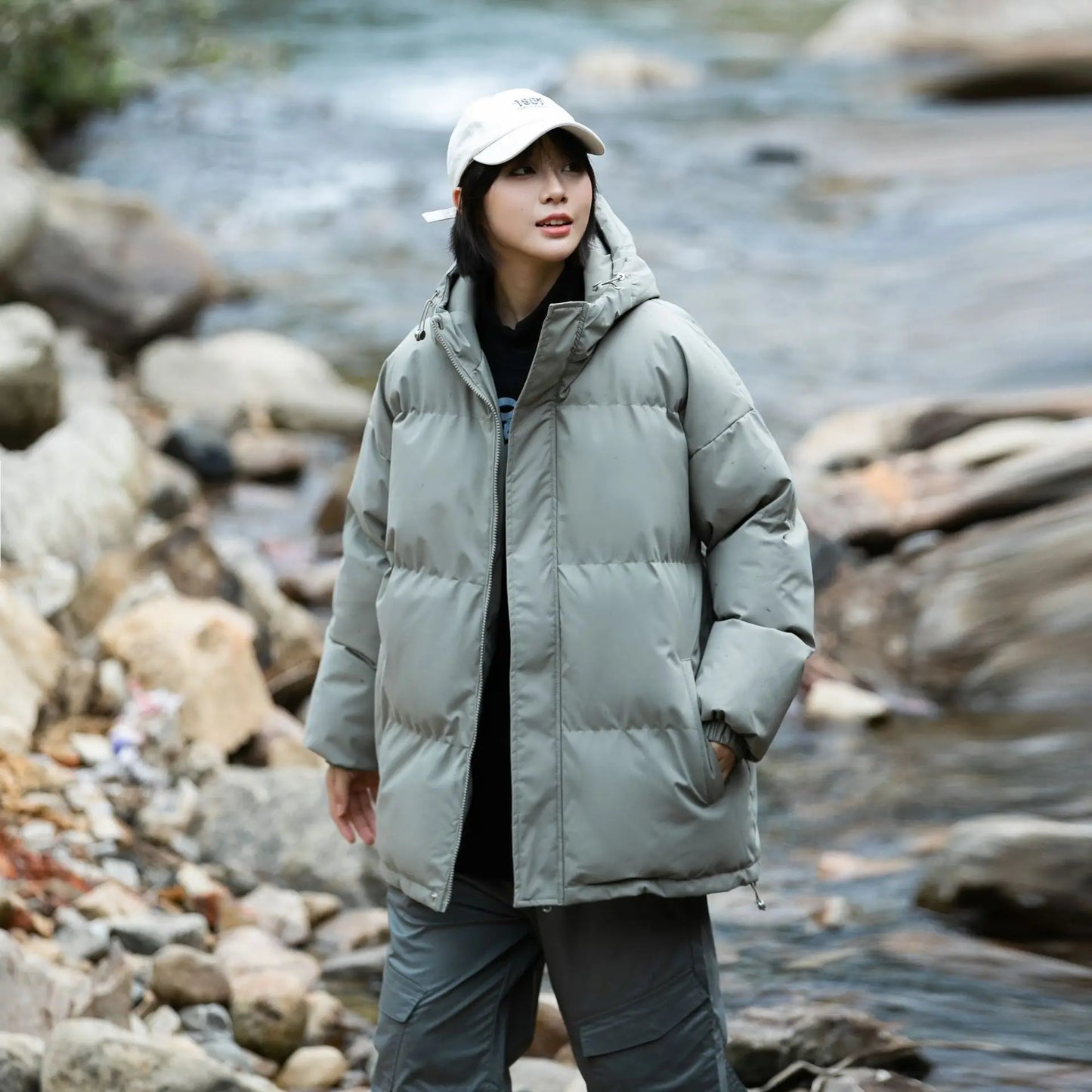 Solid Color Bubble Jacket