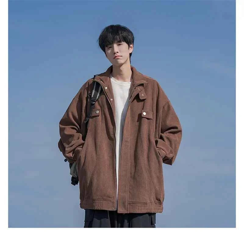 Long-lasting Retro Corduroy Zipper Jacket