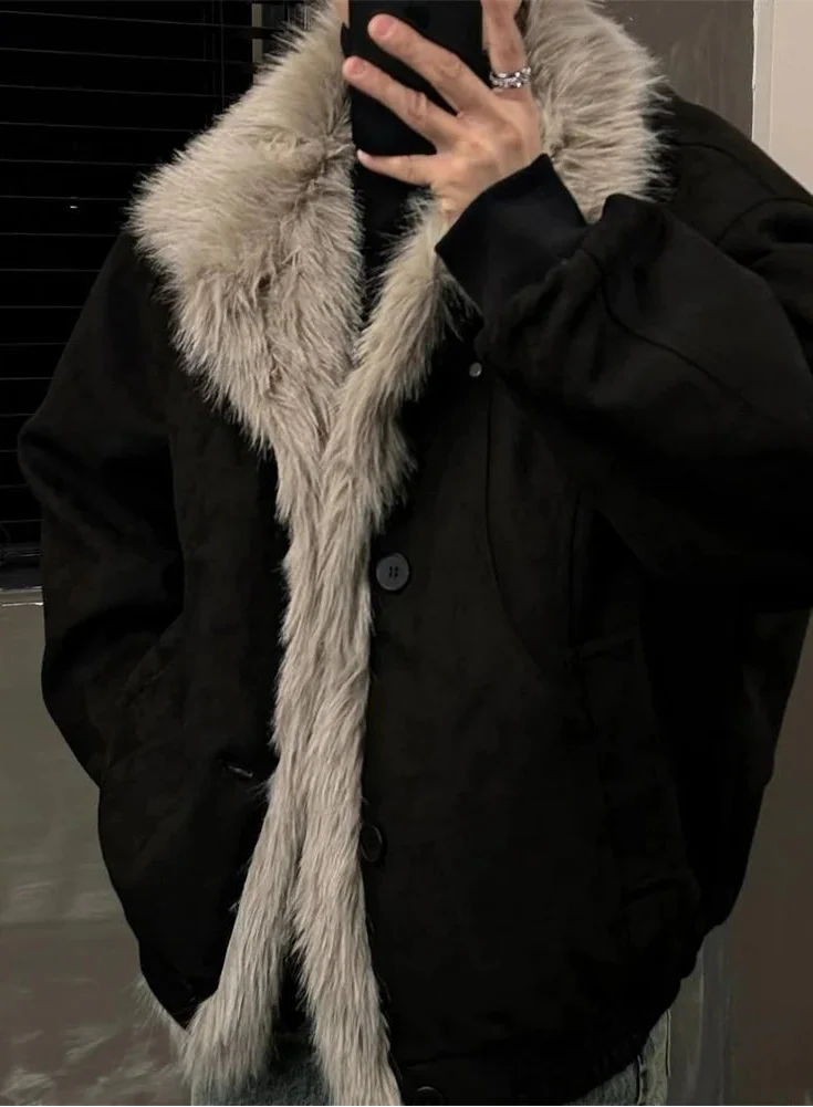 Thick Warm Hip Hop Winter Faux Fur Jacket - Luxuryurbanwear